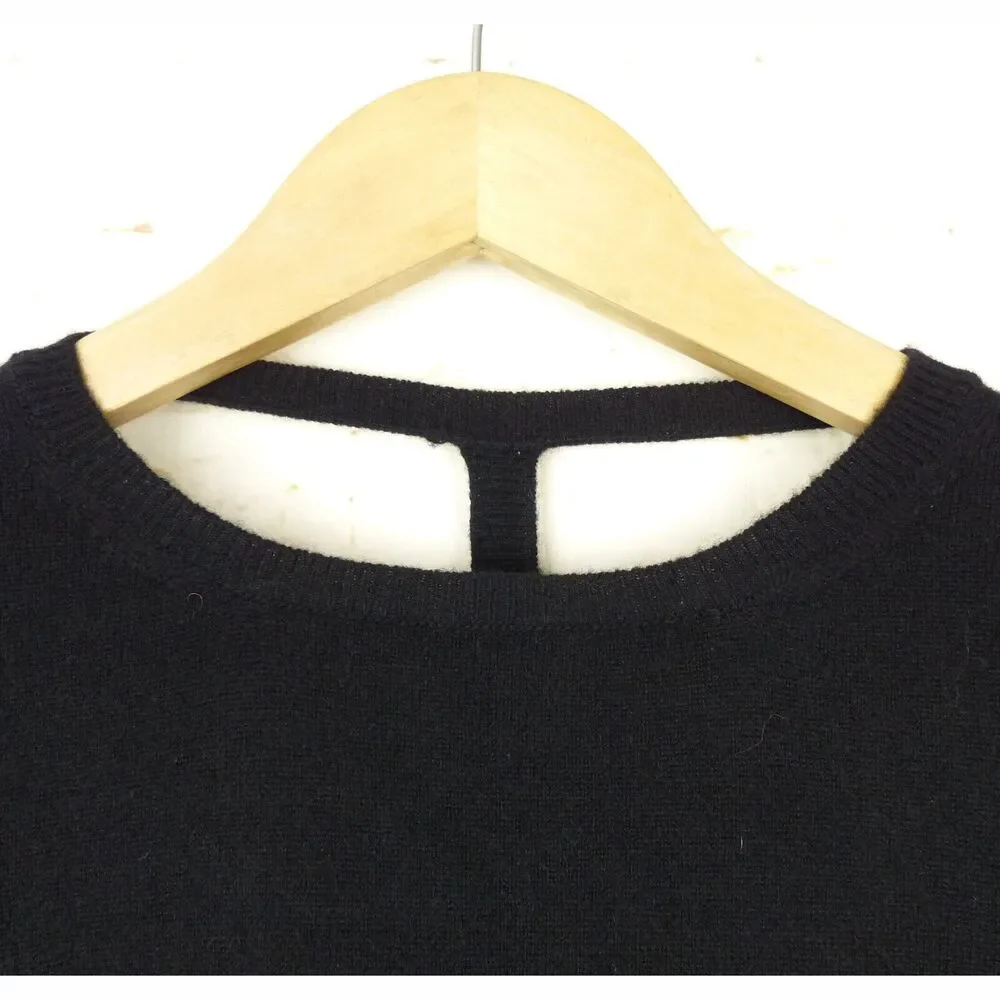 Leetha Back T Cut Out Cashmere Sweater Womens XS Black Pullover Grunge Goth Sexy - Picture 7 of 13